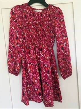 Molly Bracken Girls Fuchsia Pink Floral Smocked Dress